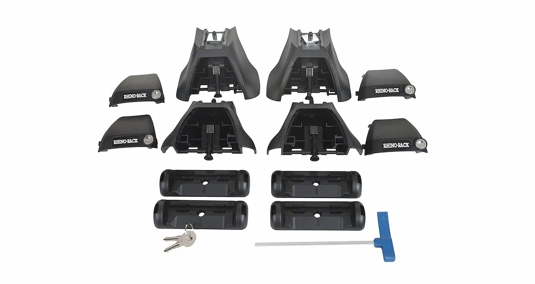 RLKVA – RHINO RACK Roof Rack Mounting Kit, Used With Rhino Rack's Vortex 2500 Roof Rack System Black Set Of 4 With Ke...
